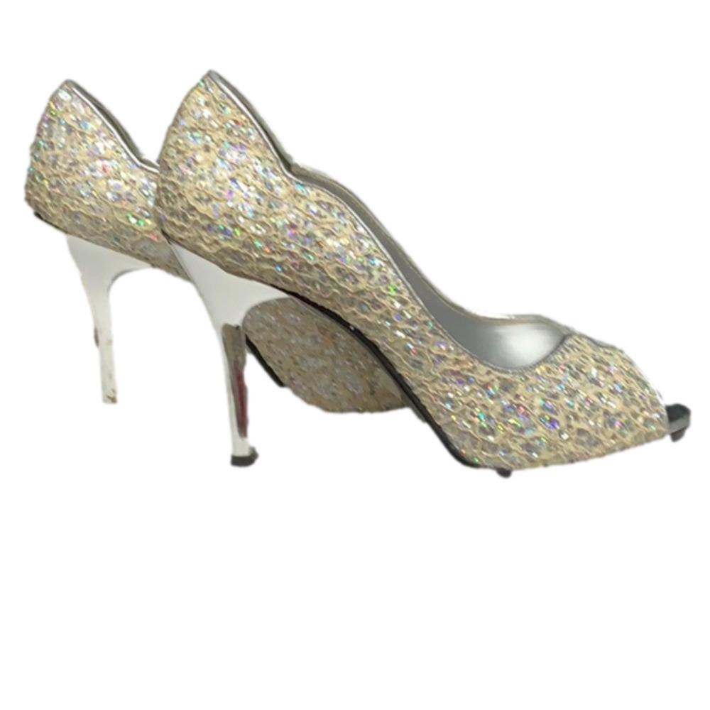 Touch Ups- lace and glitter upper with open toe